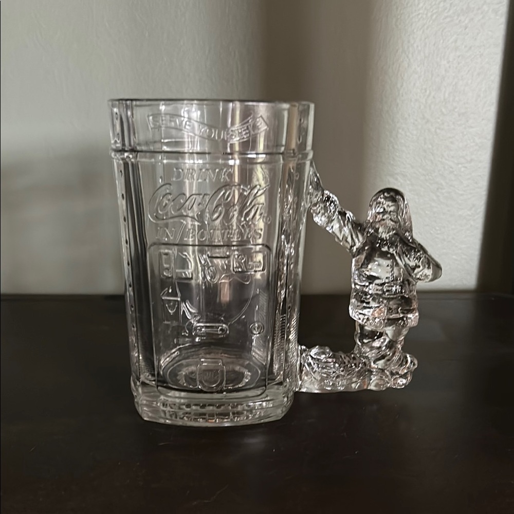 Coca-Cola Glass Mug with Santa Handle